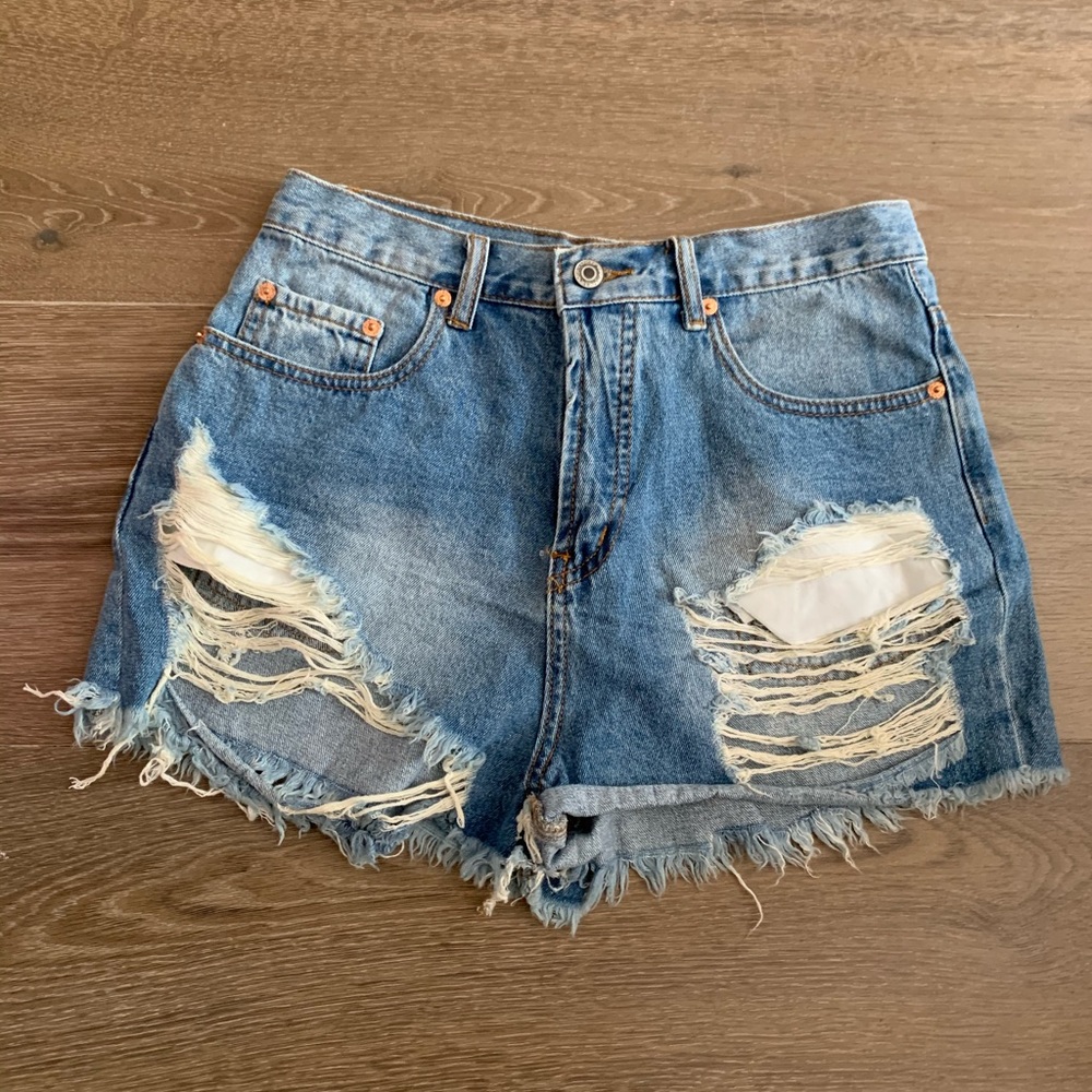 Signature8 Denim Distressed Shorts